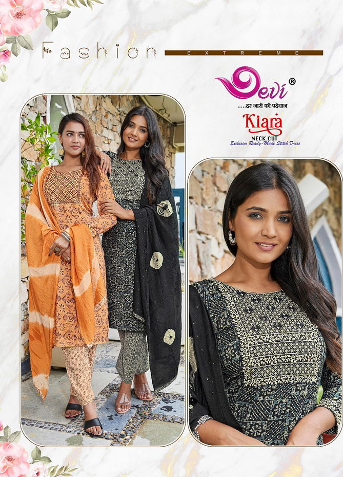 Devi Kiara Rayon Printed Readymade Suits Catalog
